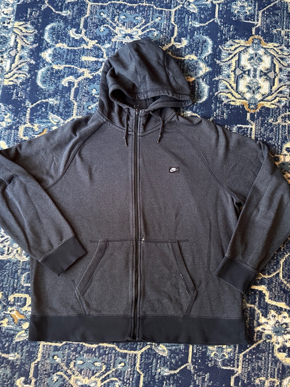 Nike Men's Dark Gray Full-Zip Hoodie Sweater